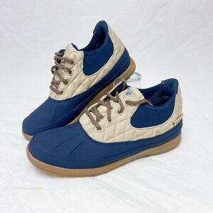 Columbia PFG Delray Duck Boot Womens Size 7 Oatmeal/Colligate Navy 1894931241